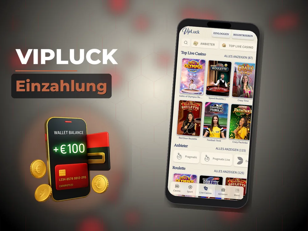 Vipluck - Einzahlung