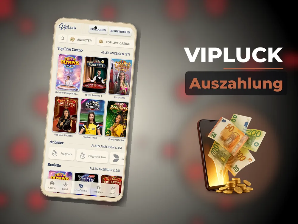 Vipluck - Auszahlung